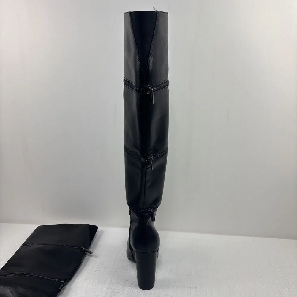 Tamasa Boots By Shoedazzle Womens Size 9 Over The Knee‎ 3 Zipper Boots